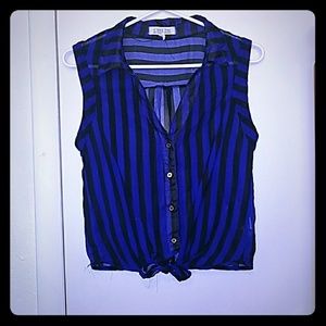 Blue, striped top
